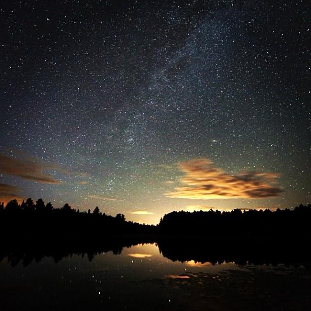starry sky over a lake