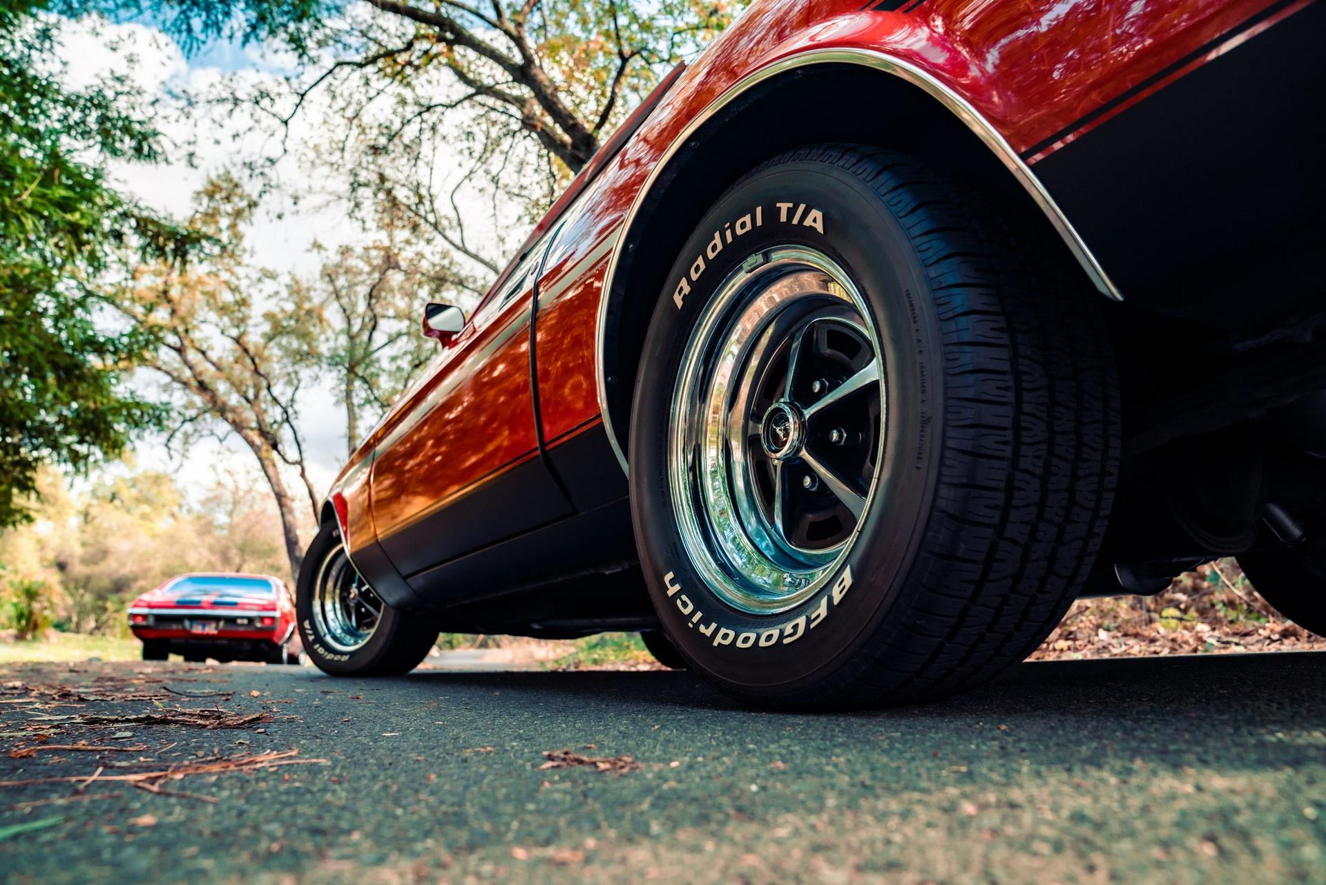 A car’s wheelbase is the distance between the center of the front tire and the center of the back tire.