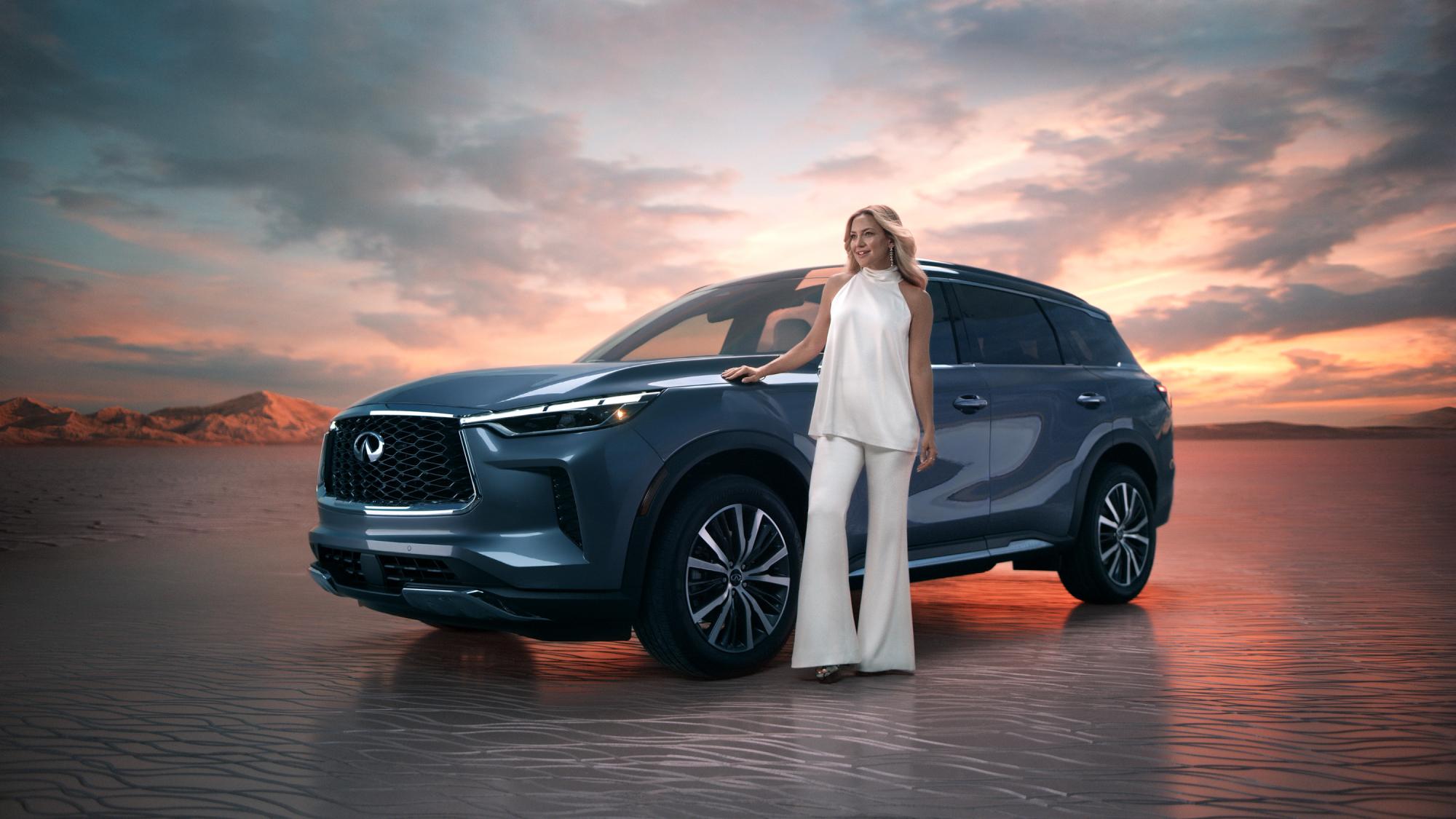 Kate Hudson stars as working professional and parent Claire in a commercial for the new 2022 Infiniti QX60.