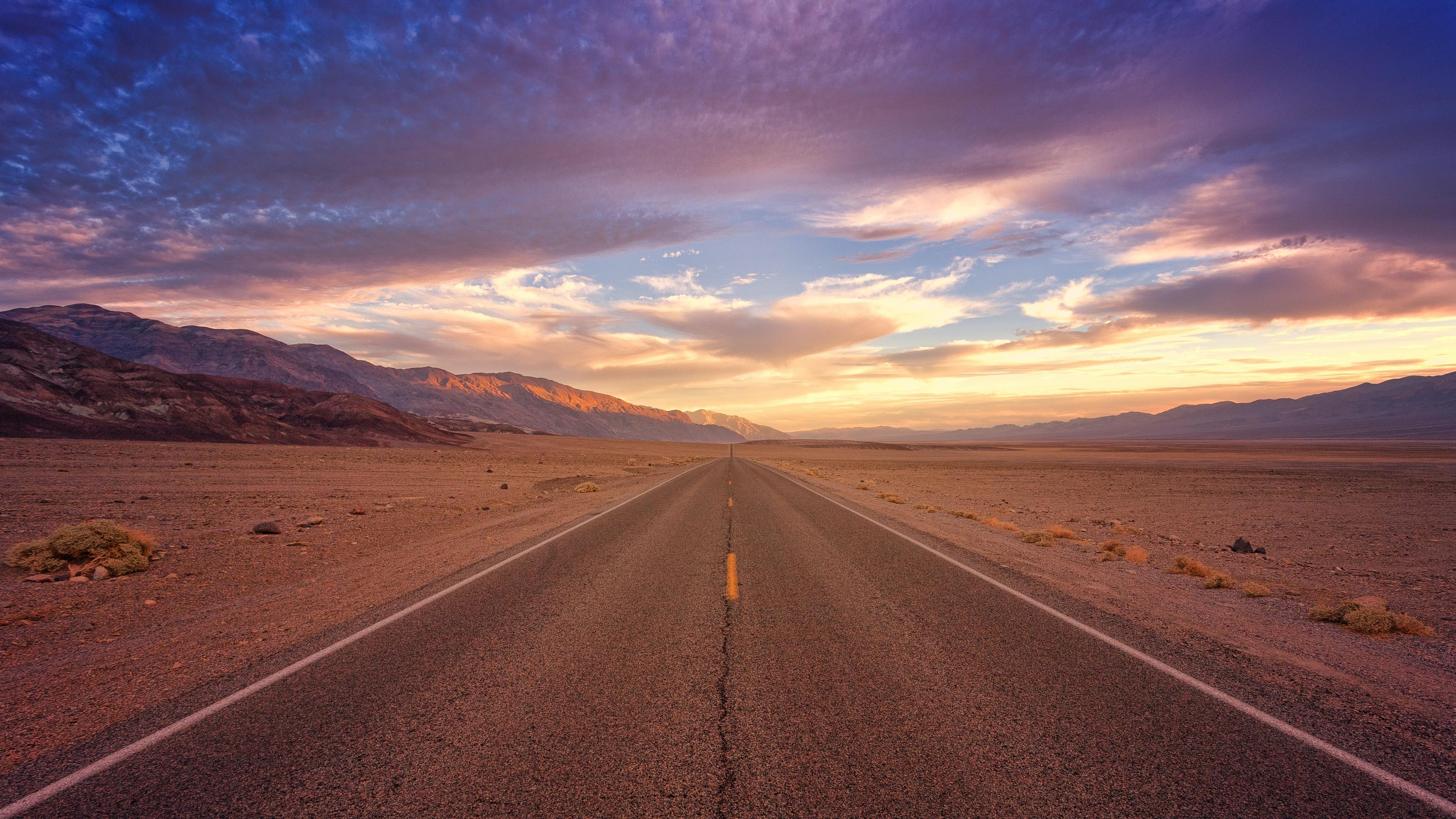 The open road in Death Valley.
