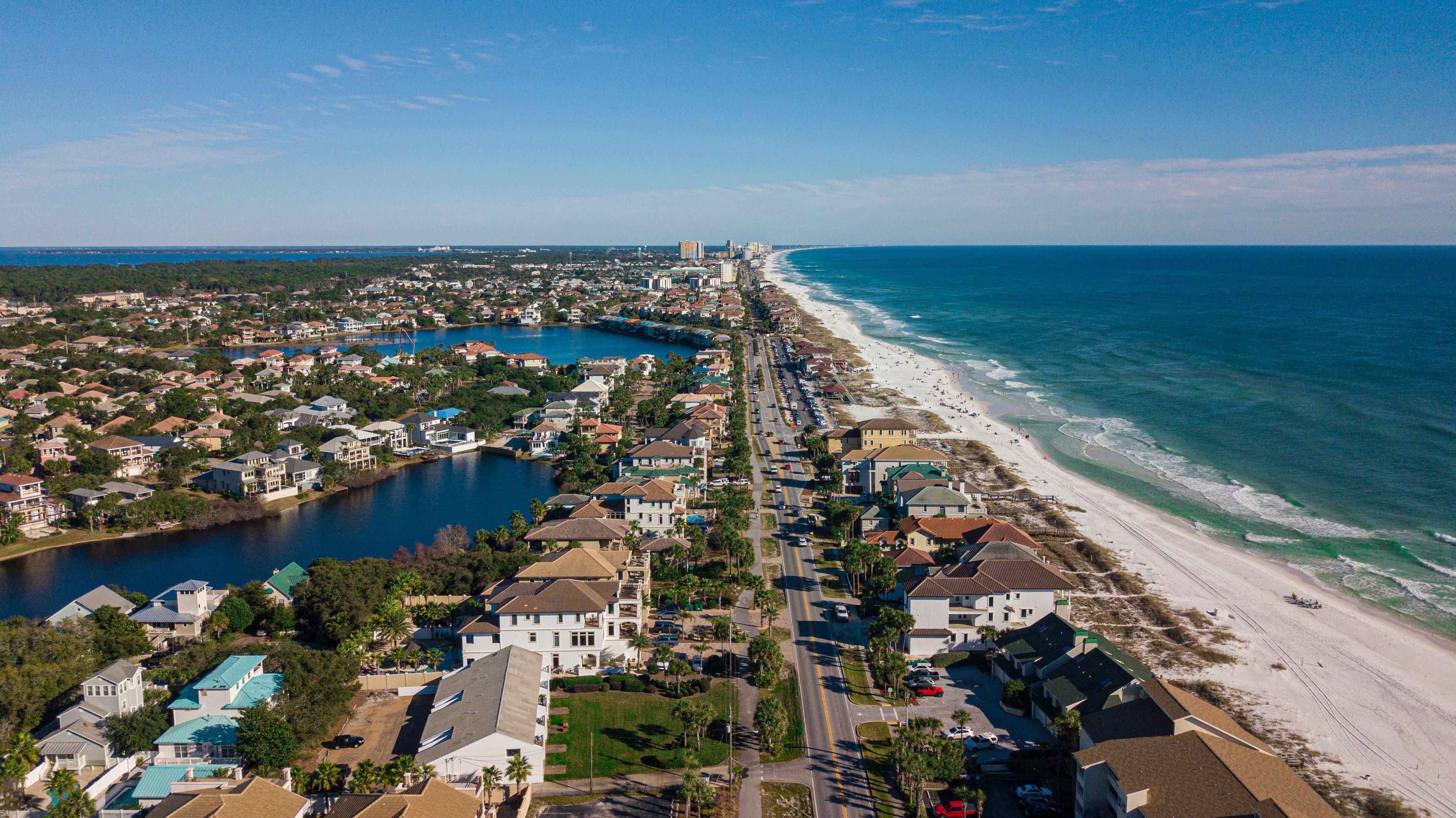 An aerial view of Destin, Florida.