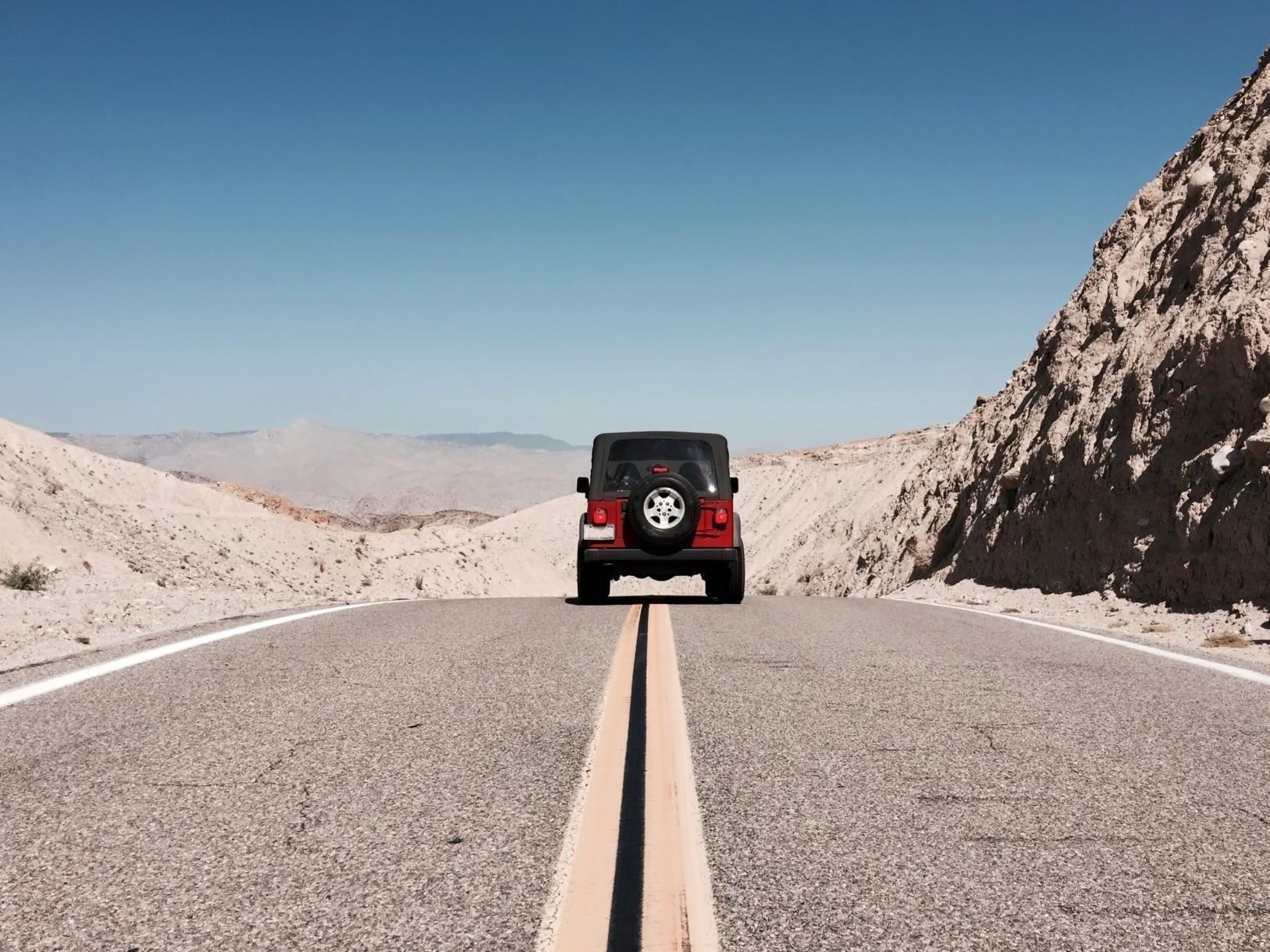 jeep on the road