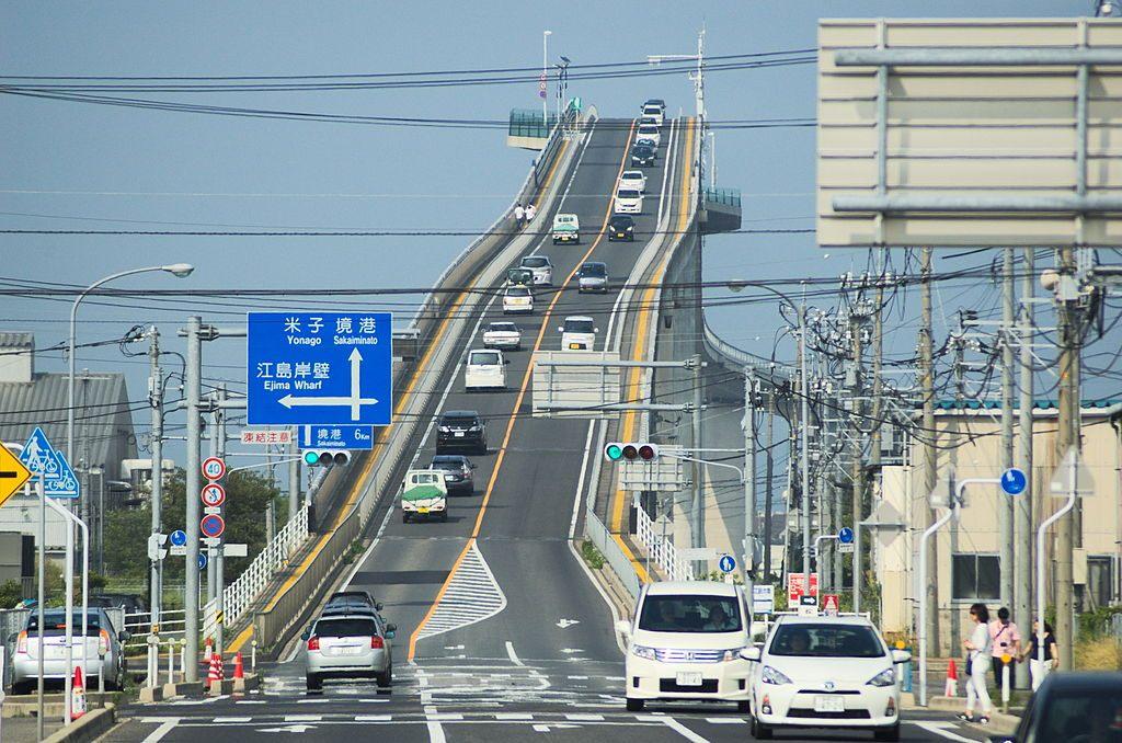 Entrance to the Eshima Ohashi bridge 