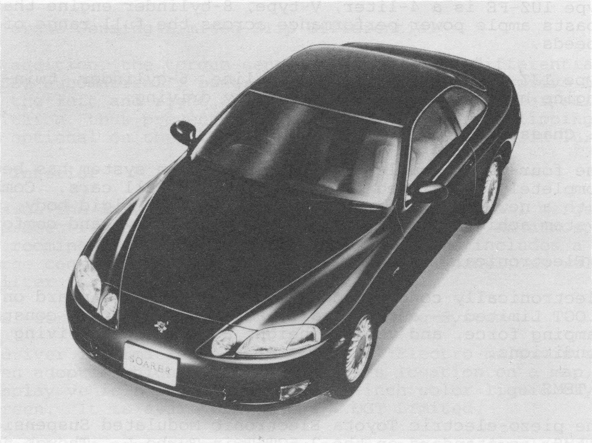 A black and white photo of a Toyota Soarer from an arial view.