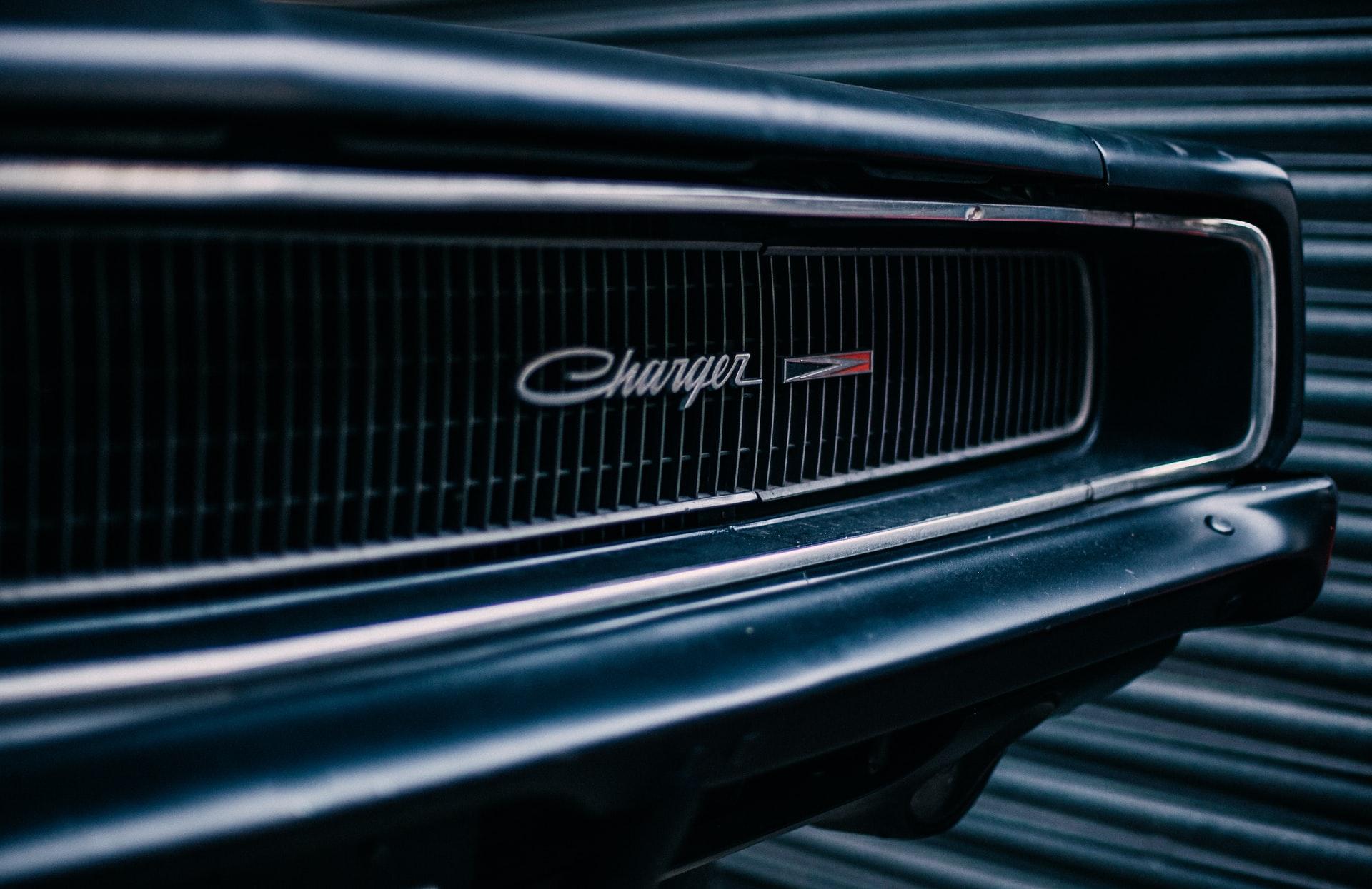 ‘60s Dodge Charger grille with silver nameplate