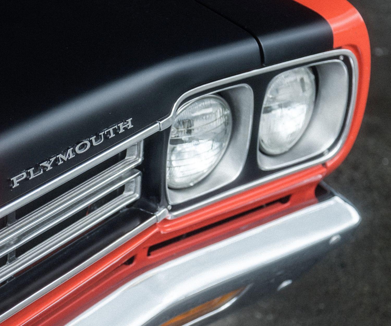 The iconic Plymouth logo graced the front of the Road Runner for over 10 years.