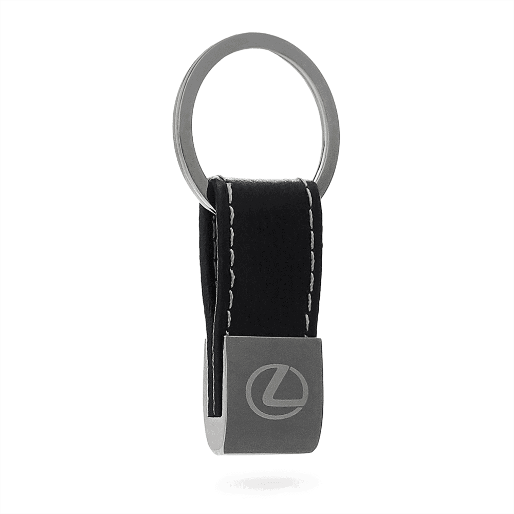 Lexus leather & gunmetal keychain