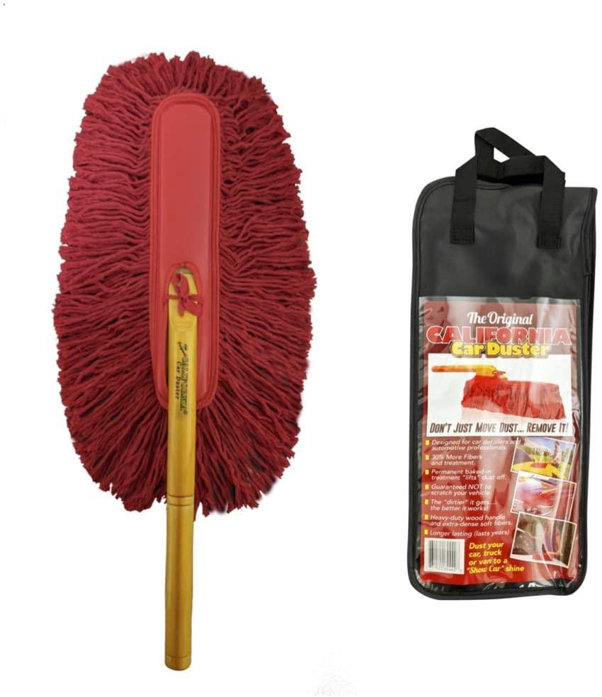 California car duster with wooden handle