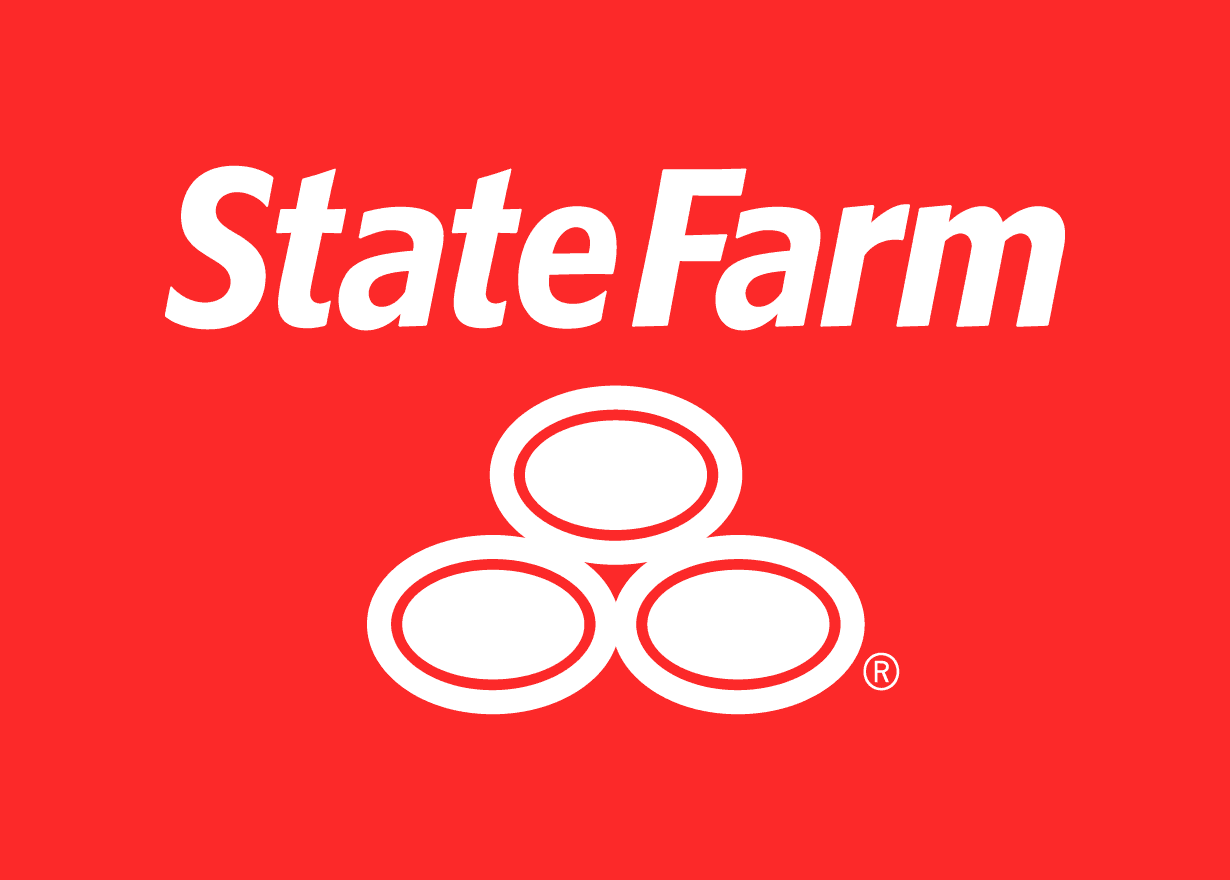 Simple State Farm logo, red background with white font