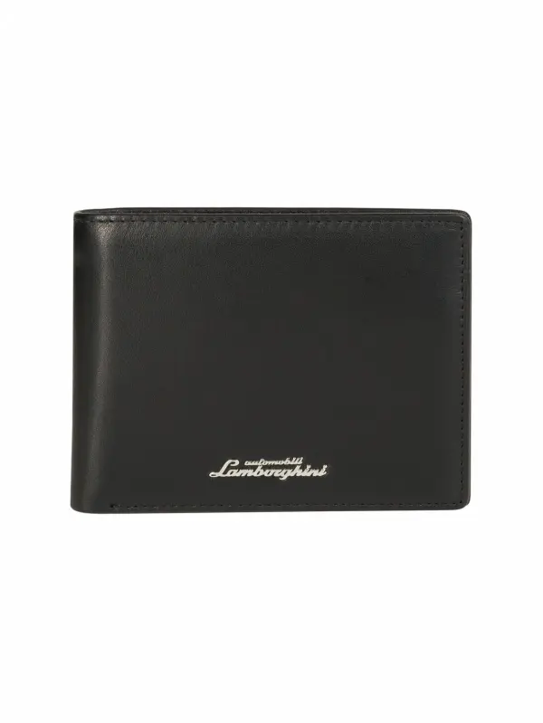 Logoscript metal plate medium wallet with coin purse