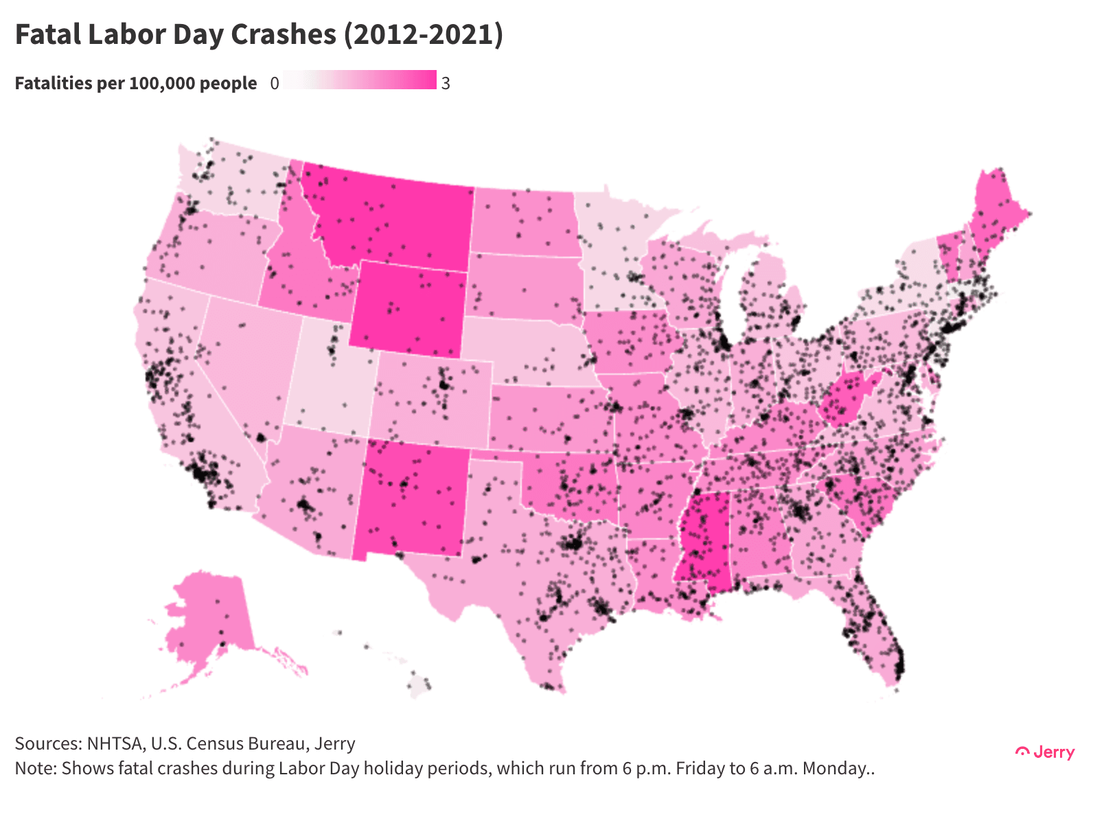 Labor Day 23 Crashes Map 2 X